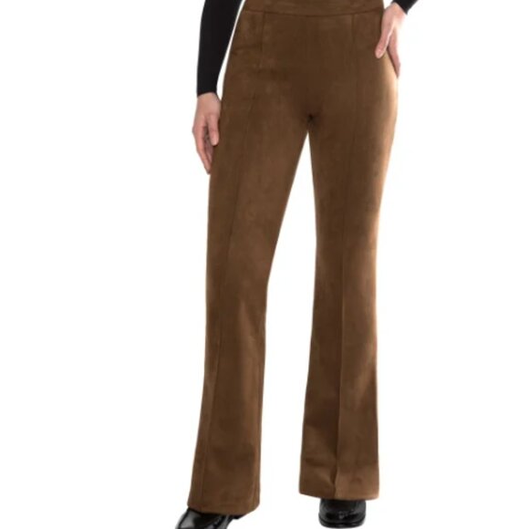 NWT Matty M Womens Bootcut Faux Suede Pull On Pants Multicolor L-2XL $60 11HL285 - Picture 6 of 9